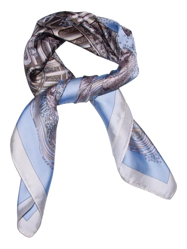 Skjerf m/bygning - blå sold by Brando