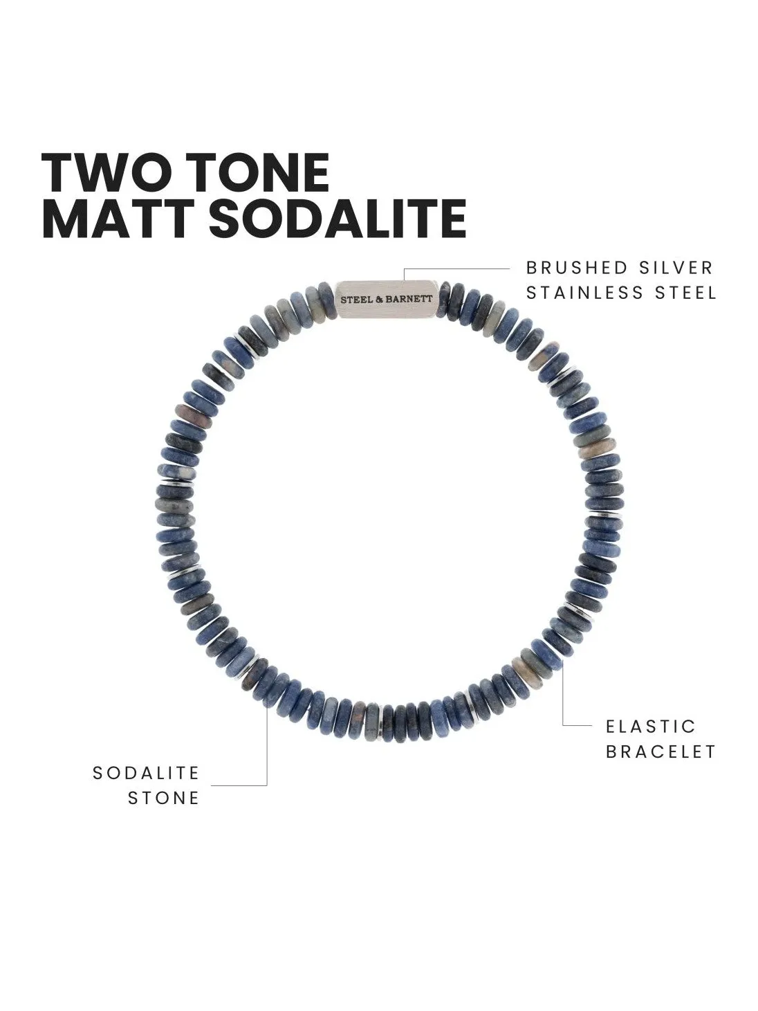 Stones bracelet two tone - matt sodalite sold by Brando product image thumbnail 5