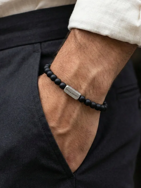 Stones bracelet basic - matt black sold by Brando
