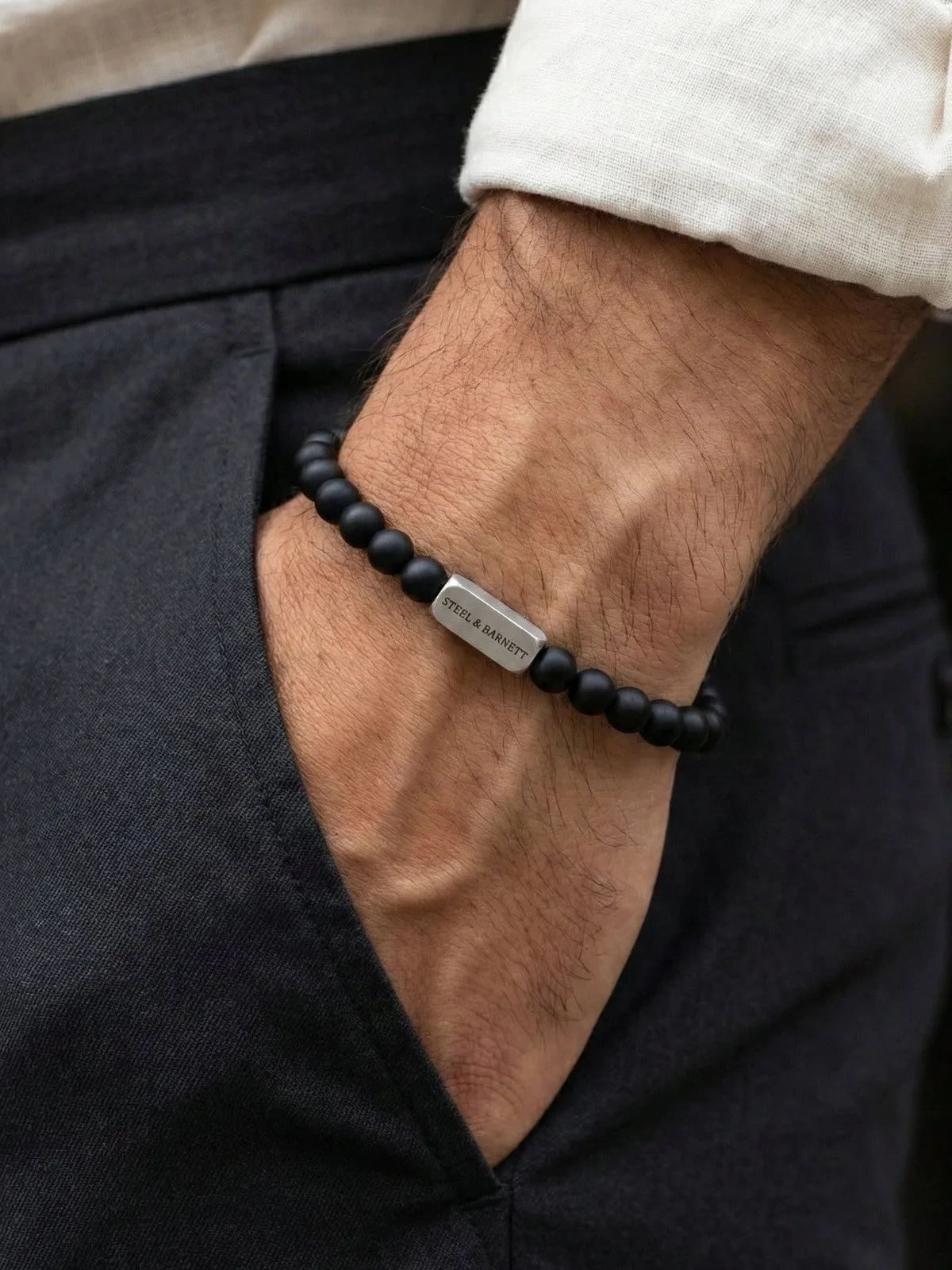 Stones bracelet basic - matt black sold by Brando