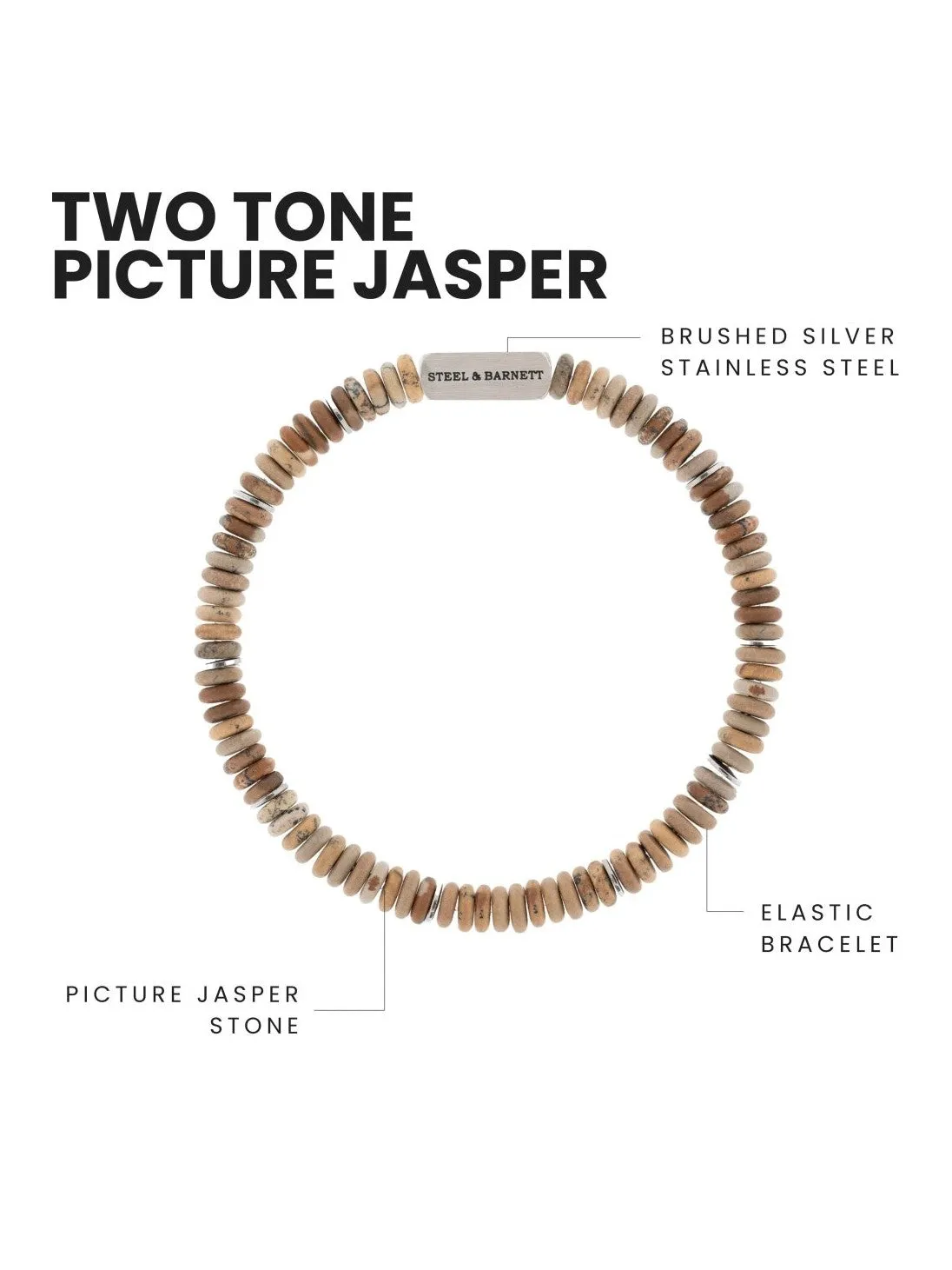 Stones bracelet two tone - matt wood sold by Brando product image thumbnail 4