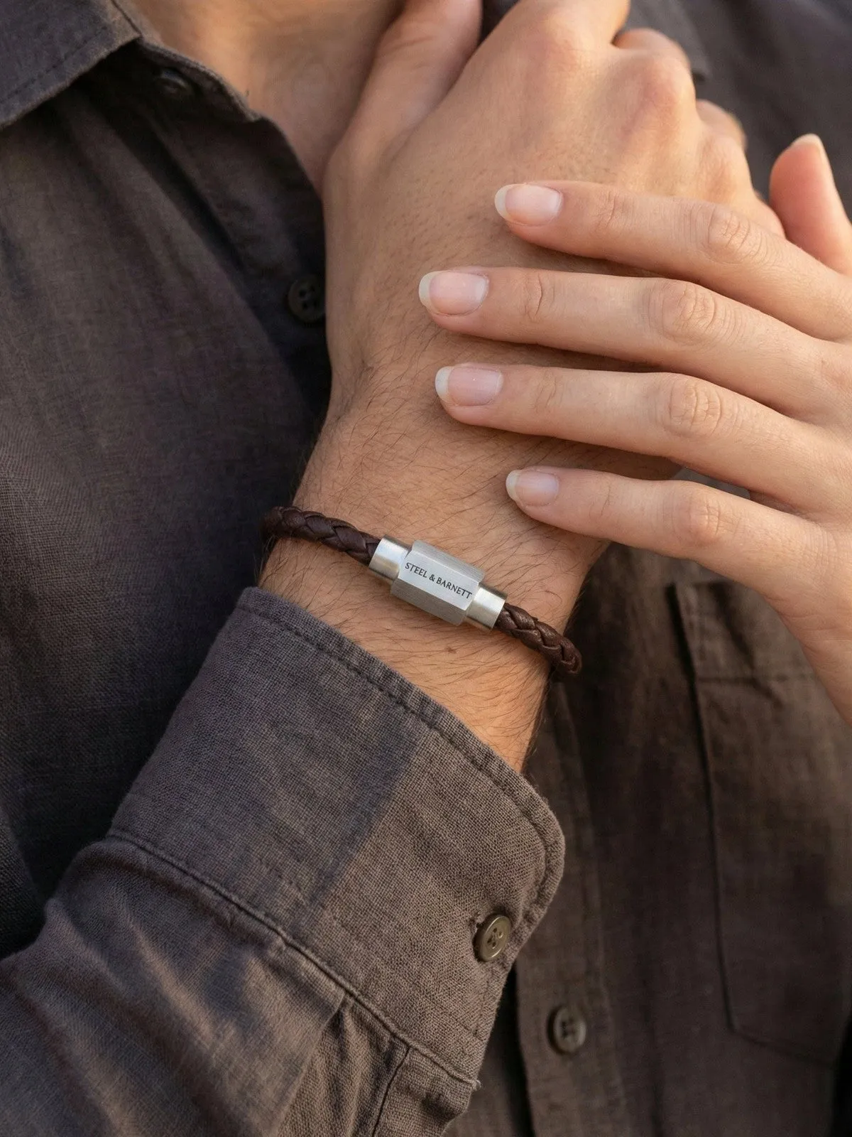 Leather bracelet luke landon - brown/ silver sold by Brando product image thumbnail 3