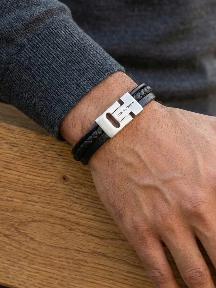 Leather bracelet casual cole - black sold by Brando product image thumbnail 2