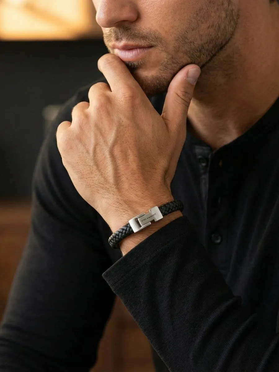Leather bracelet archie - black sold by Brando product image thumbnail 3