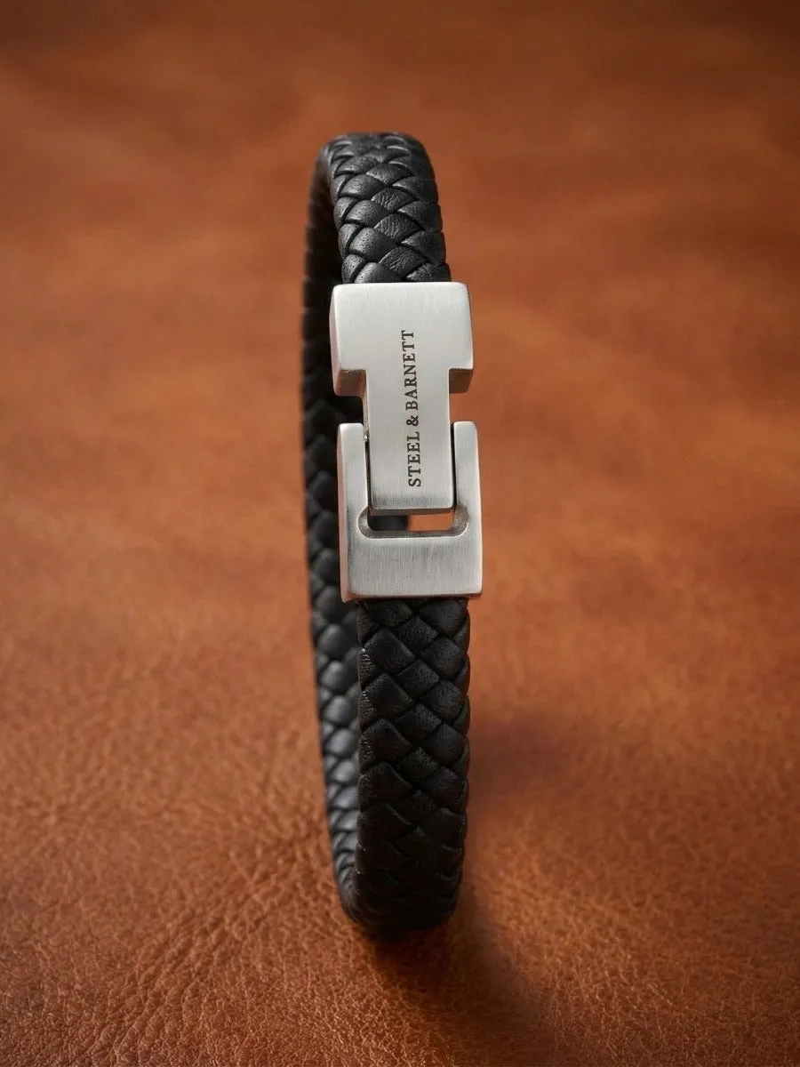 Leather bracelet archie - black sold by Brando