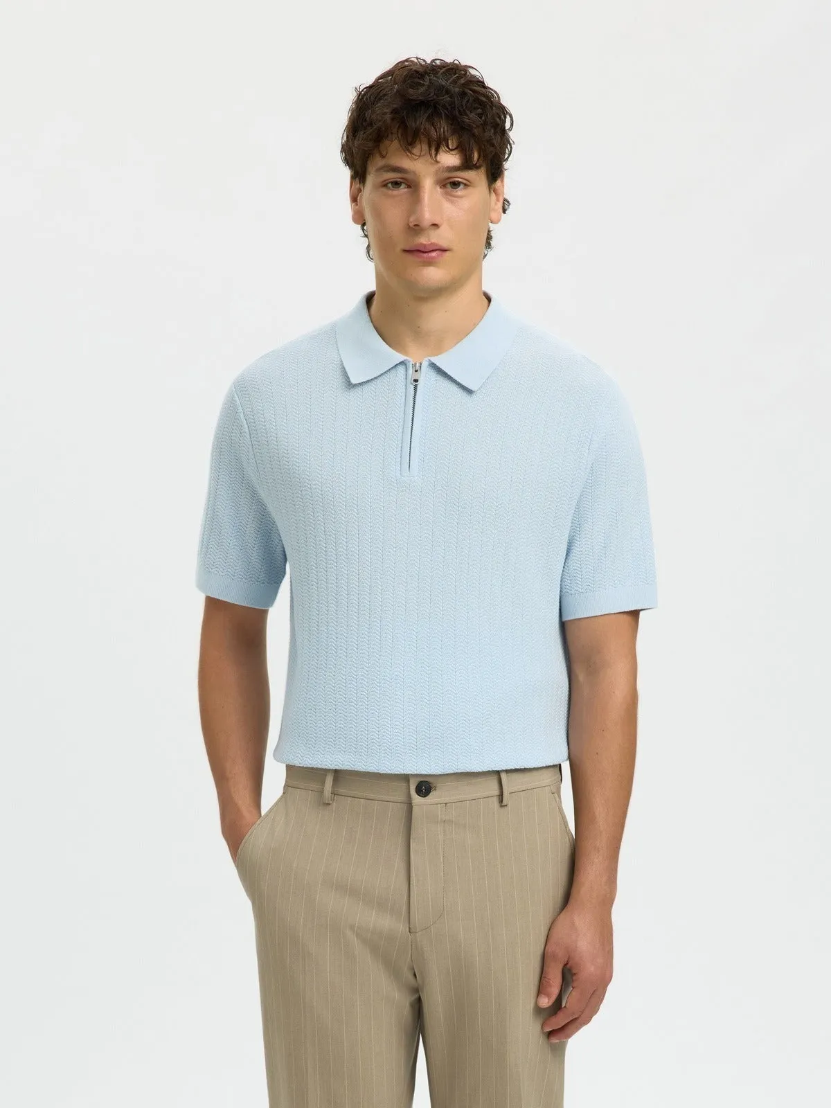 Crane knit structure polo t-skjorte - skyway sold by Brando product image thumbnail 2