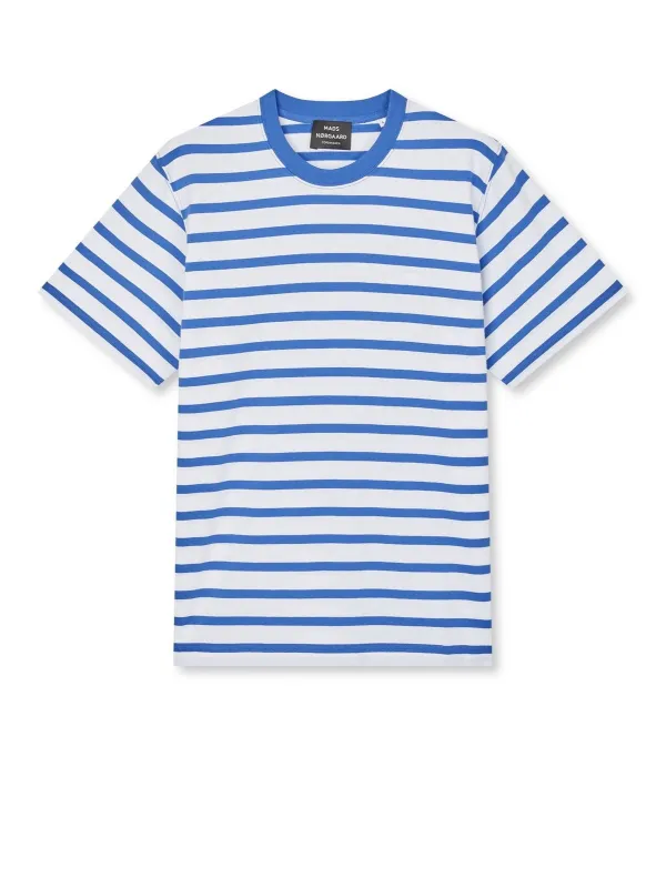 Cotton jersey stripe frode t-skjorte - bright cobalt/white made by Mads Norgaard