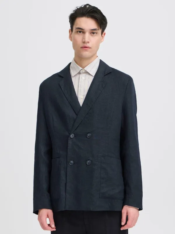 Edlund lin blazer - dark navy made by Brando