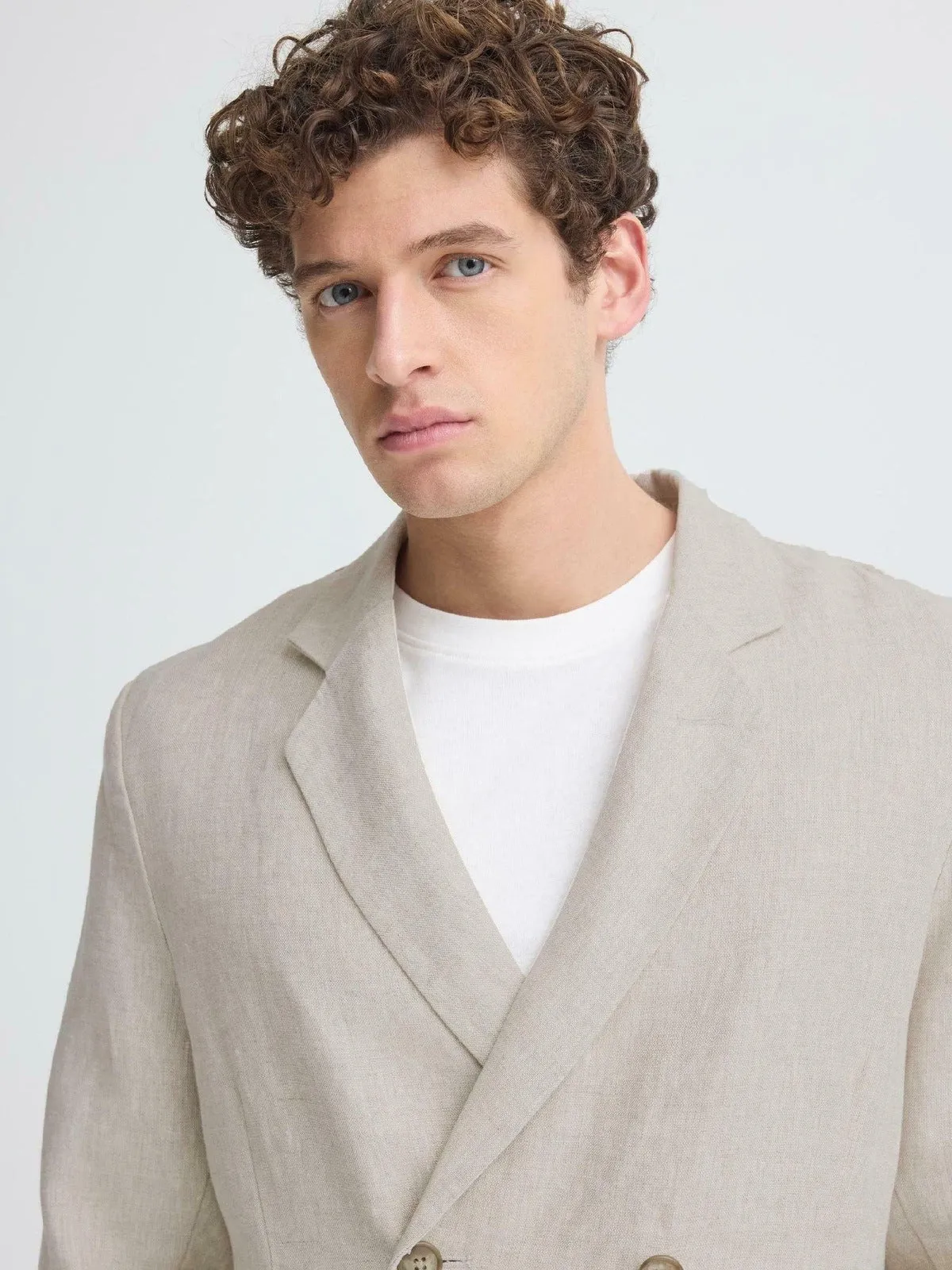 Edlund lin blazer - plaza taupe melange sold by Brando product image thumbnail 4