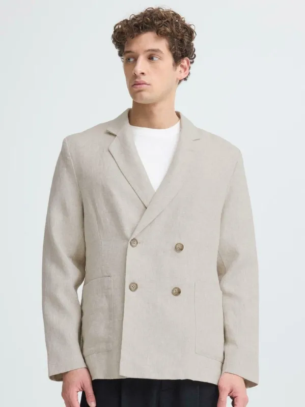 Edlund lin blazer  - plaza taupe melange made by Brando