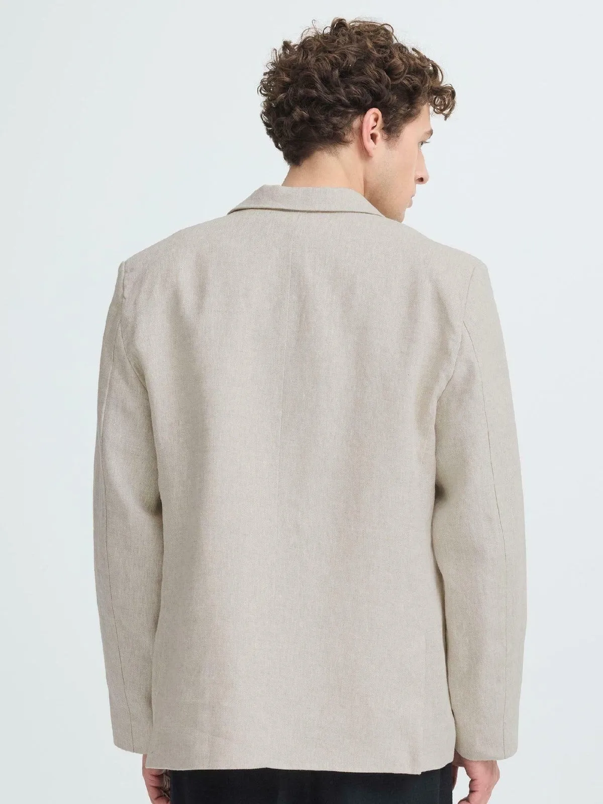 Edlund lin blazer - plaza taupe melange sold by Brando product image thumbnail 3