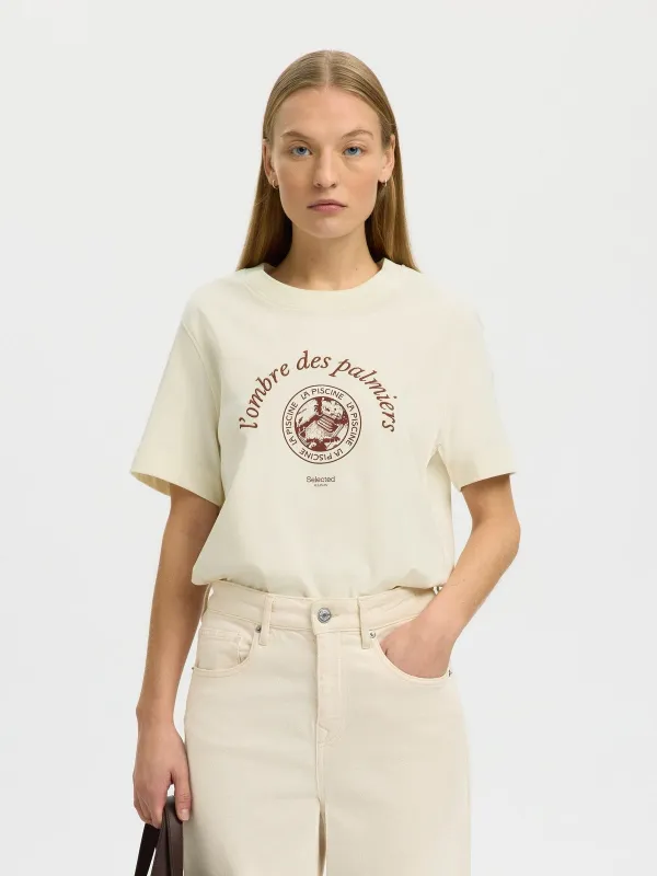 Elisa t-skjorte - egret made by Selected