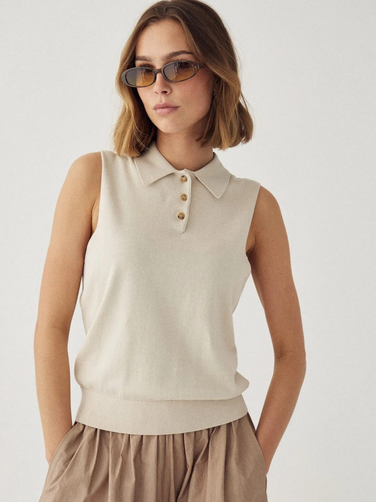 Maxine knit topp - oyster sold by Brando product image thumbnail 5