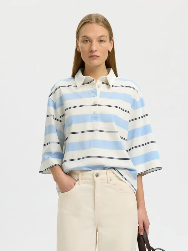 Relaxed mellie polo t-skjorte - egret made by Selected