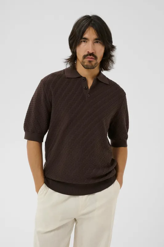 Polo knit heritage - chocolate brown made by Matinique