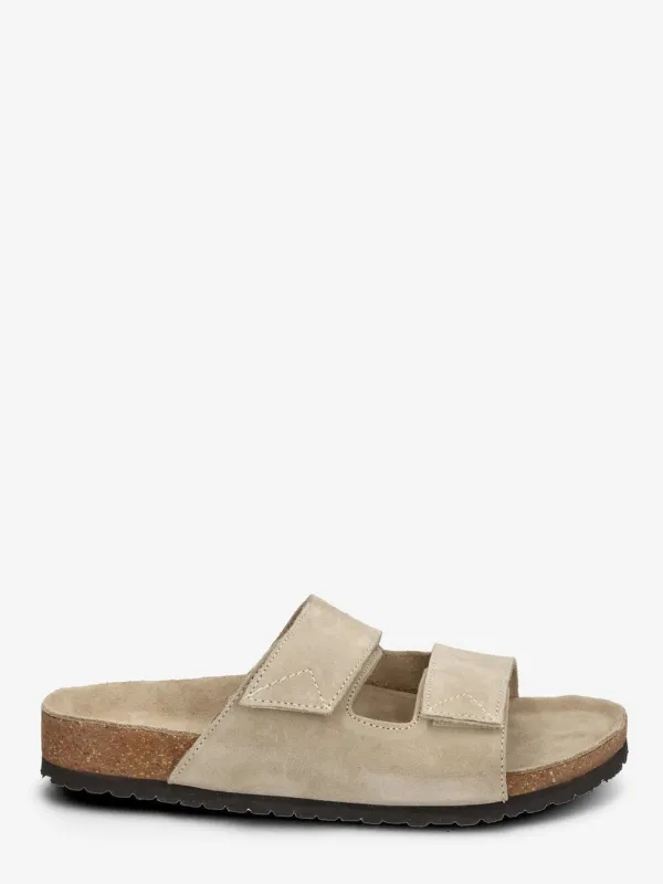 Bastian suede strap slider - sand made by Selected