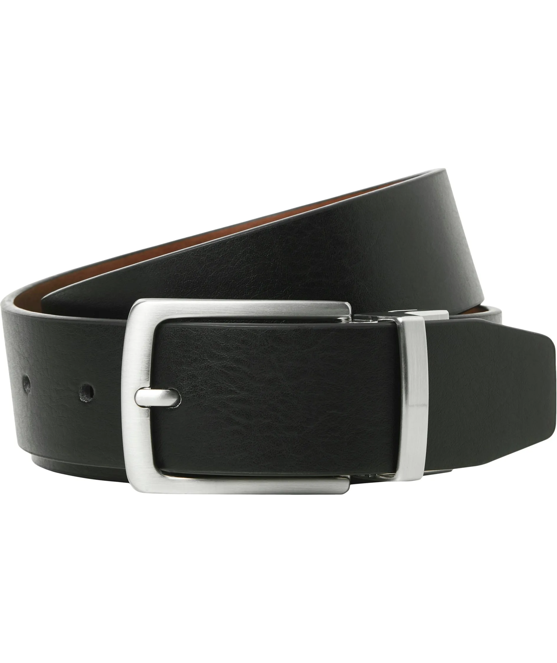 Jacrio reversible leather belt - black cognac sold by Brando product image thumbnail 2