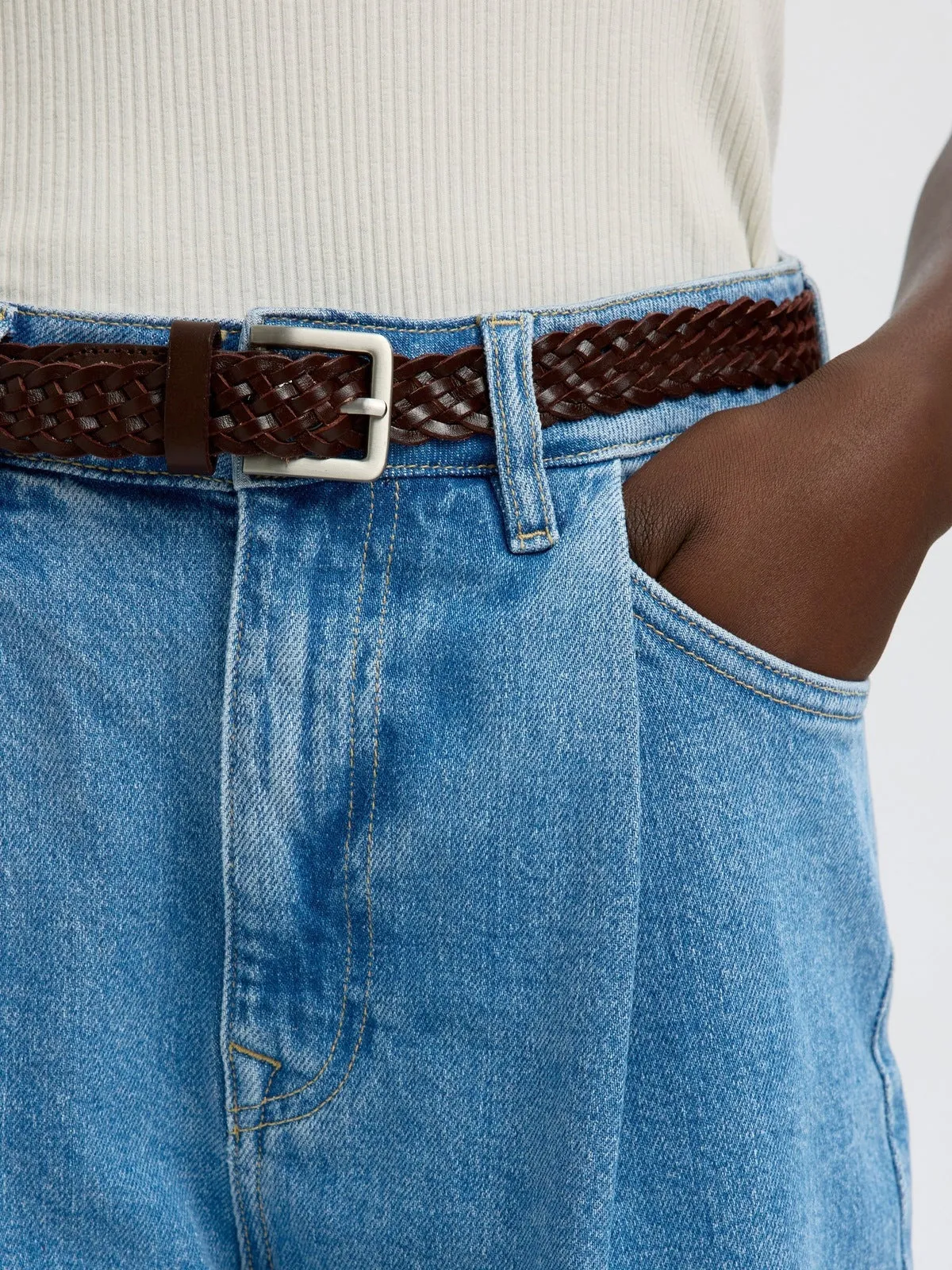 Wide merle denim shorts - Light Blue Denim sold by Brando product image thumbnail 5