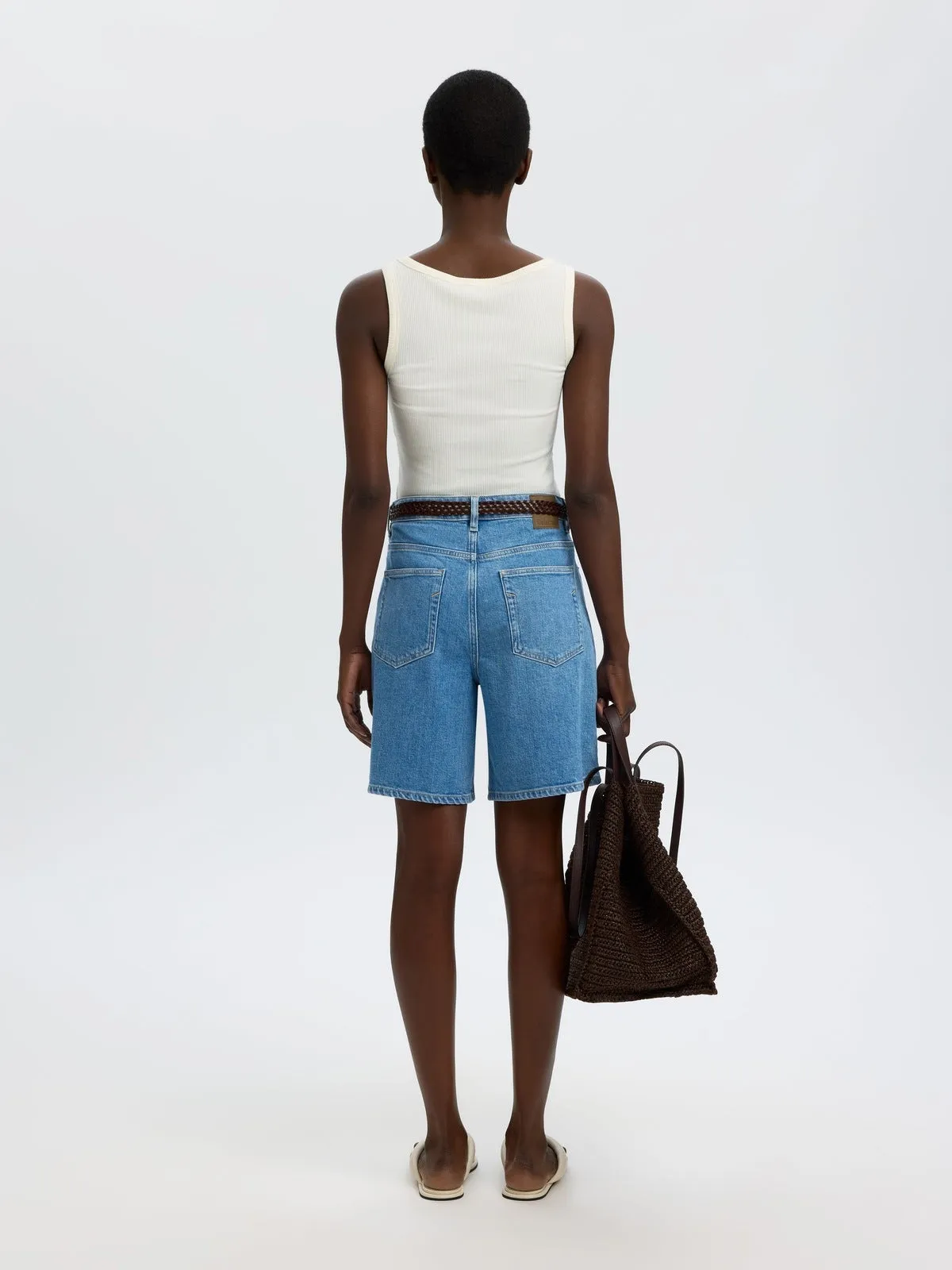 Wide merle denim shorts - Light Blue Denim sold by Brando product image thumbnail 3