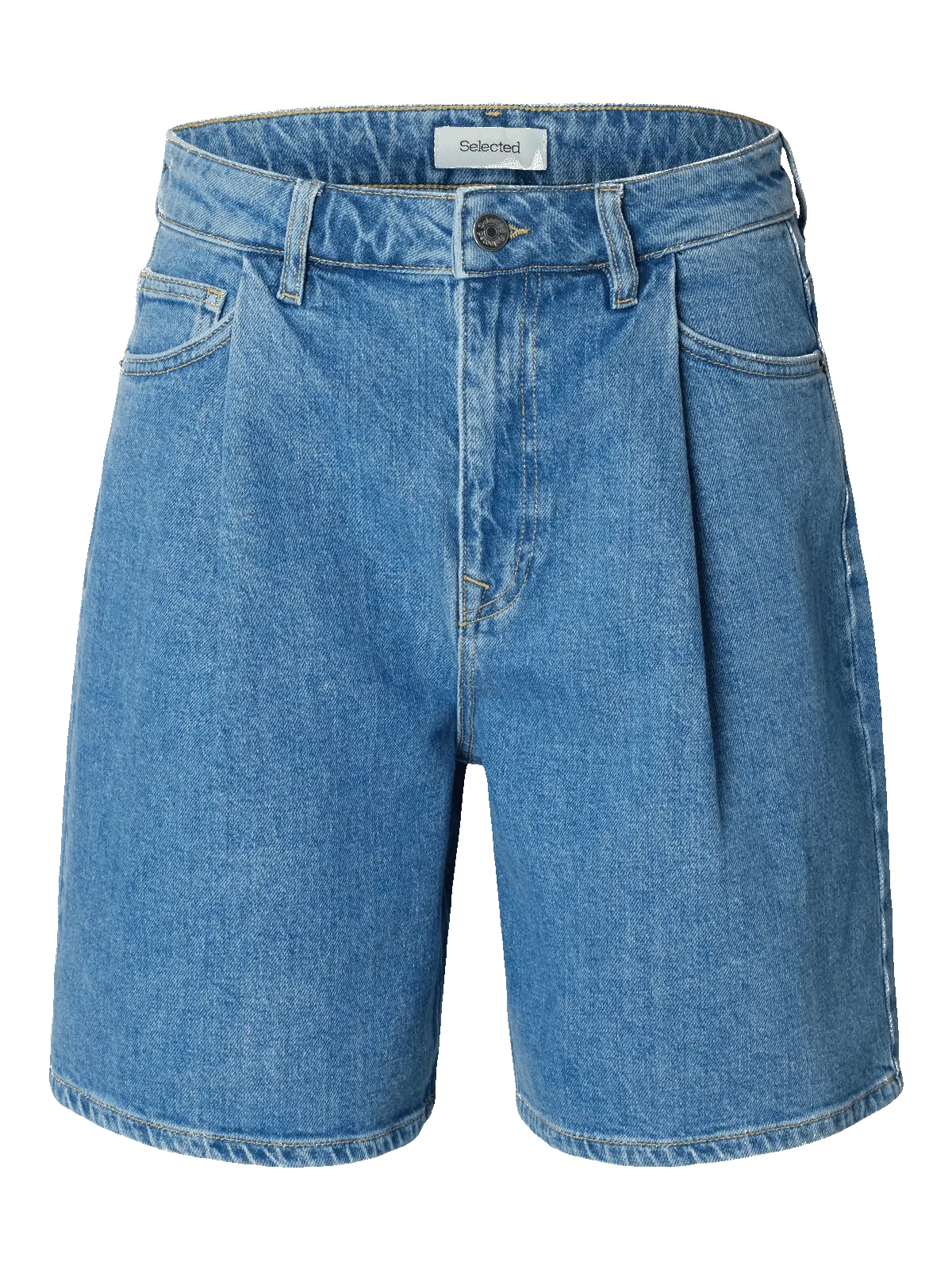 Wide merle denim shorts - Light Blue Denim sold by Brando