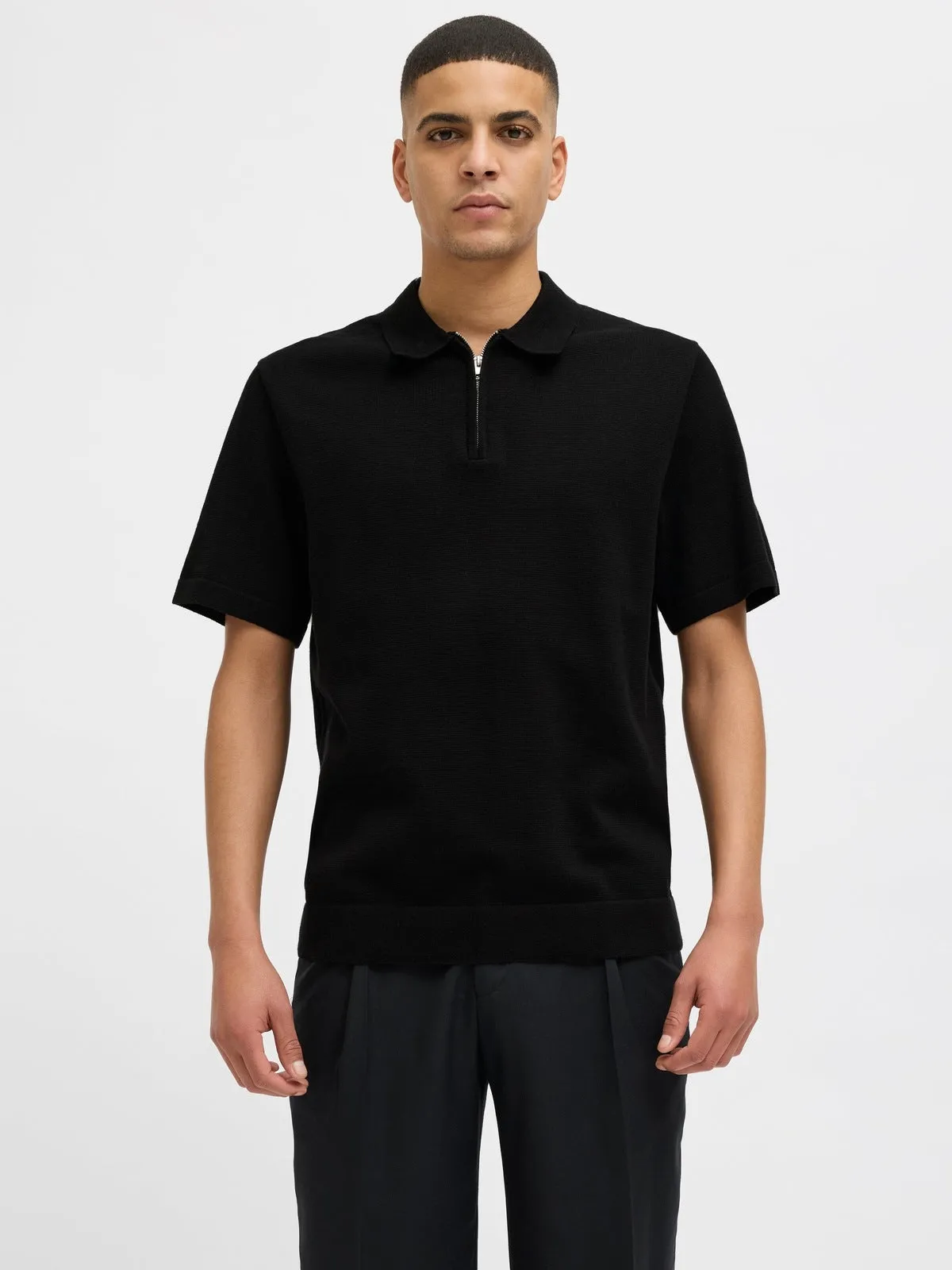 Milano spring knit polo - black sold by Brando product image thumbnail 2