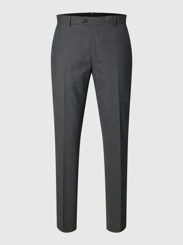 Slim theo ull dressbukse - dark grey made by Selected