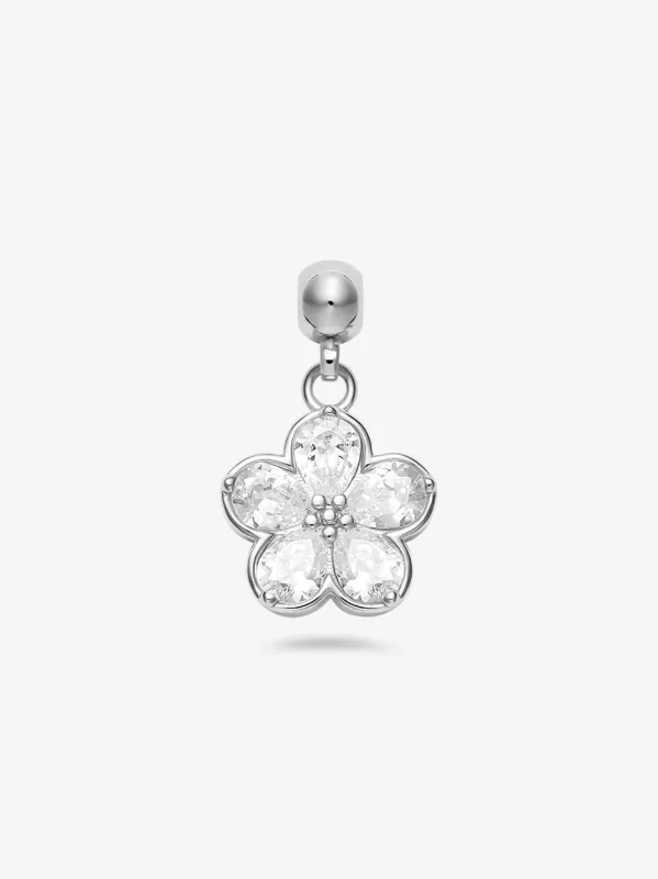 Diamond flower charm - silver made by Brando