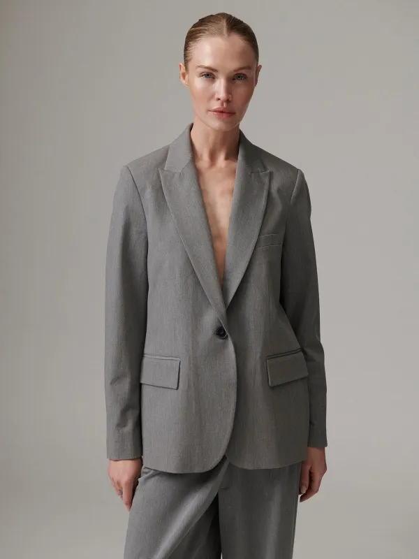 Hector classic gabardine blazer - medium grey melange made by DAY Birger et Mikkelsen