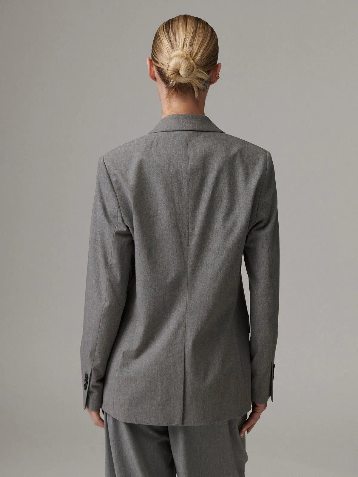 Hector classic gabardine blazer - medium grey melange sold by Brando product image thumbnail 3