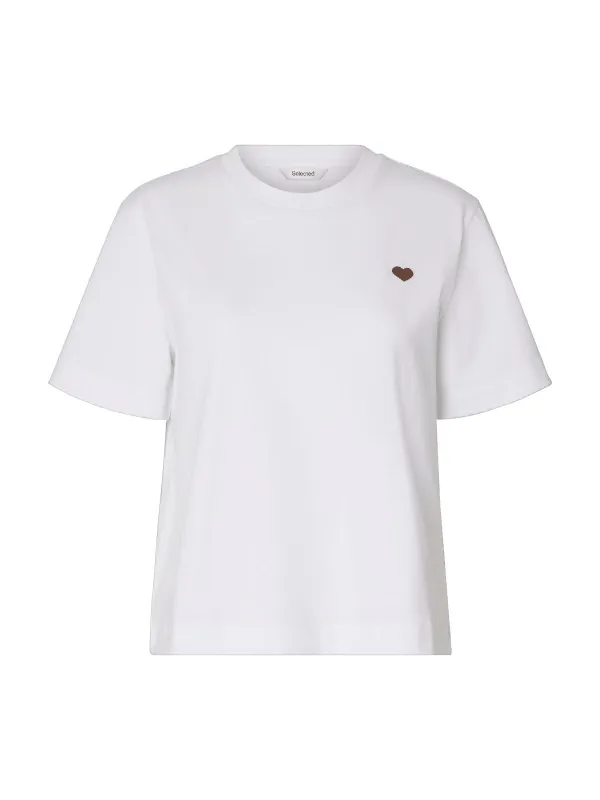 Ella boxy t-skjorte - bright white made by Selected