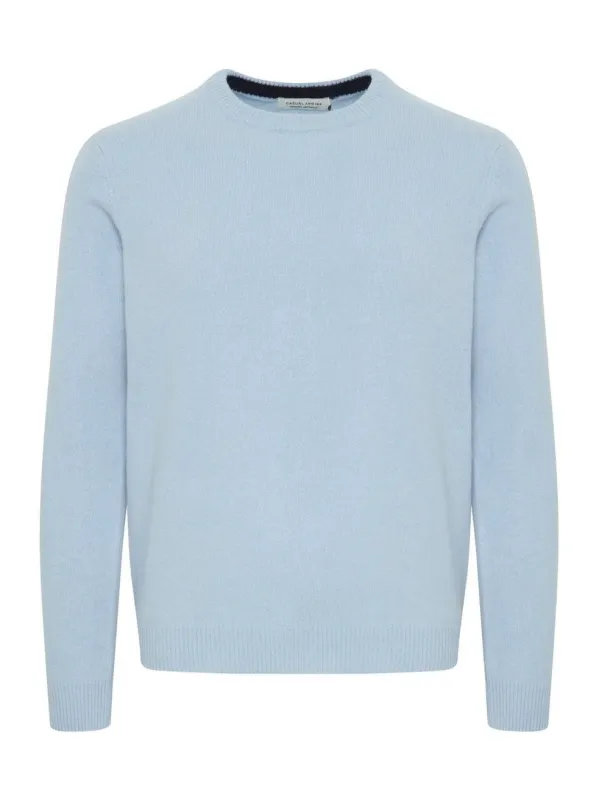 Karl lambswool knit crew neck - placid blue made by Brando