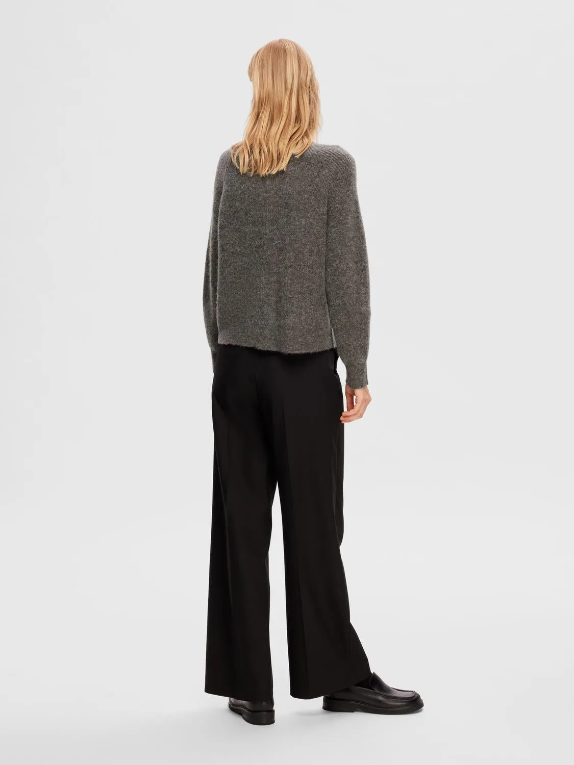 LULU KNIT SHORT CARDIGAN - Medium Grey Melange sold by Brando product image thumbnail 4