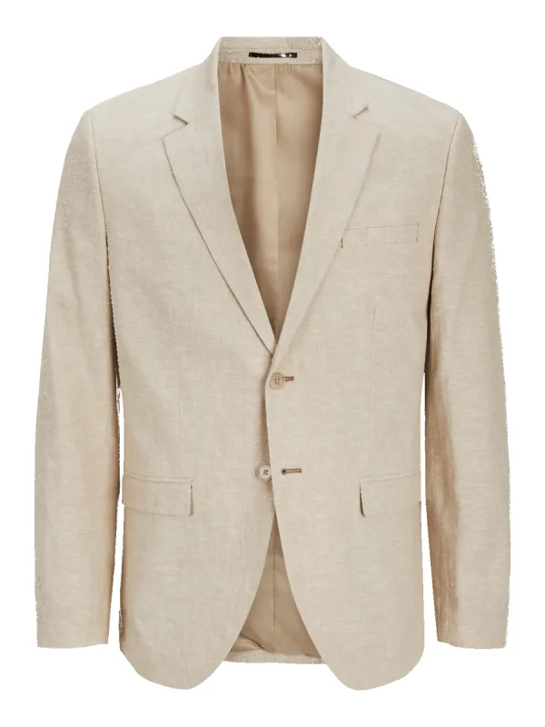 Rivera lin blazer - travertine slim fit sold by Brando