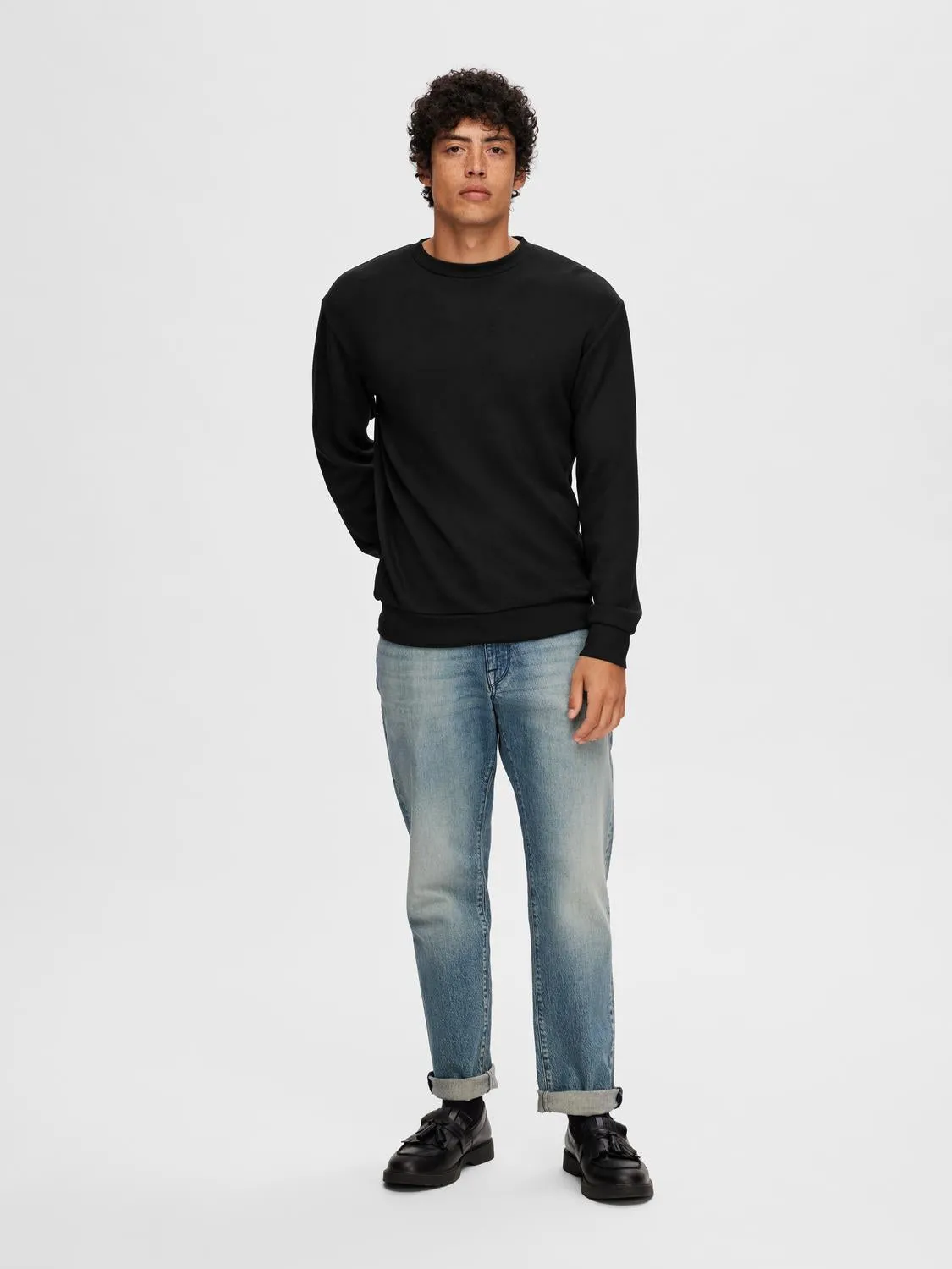 Emanuel soft crew neck sweat genser - black sold by Brando product image thumbnail 3