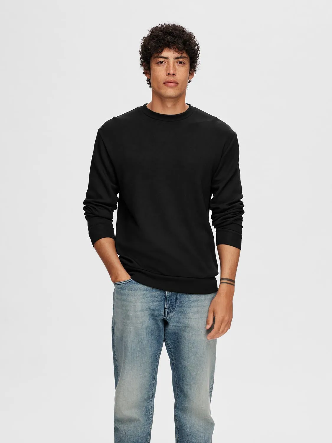 Emanuel soft crew neck sweat genser - black sold by Brando product image thumbnail 2