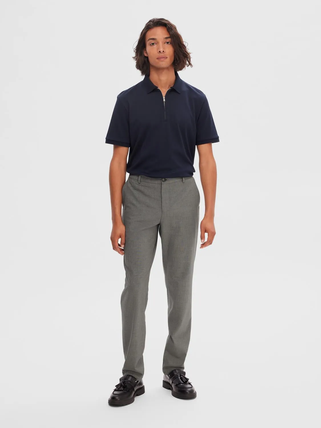 SLIM ROBERT FLEX bukse - Grey Melange sold by Brando product image thumbnail 2