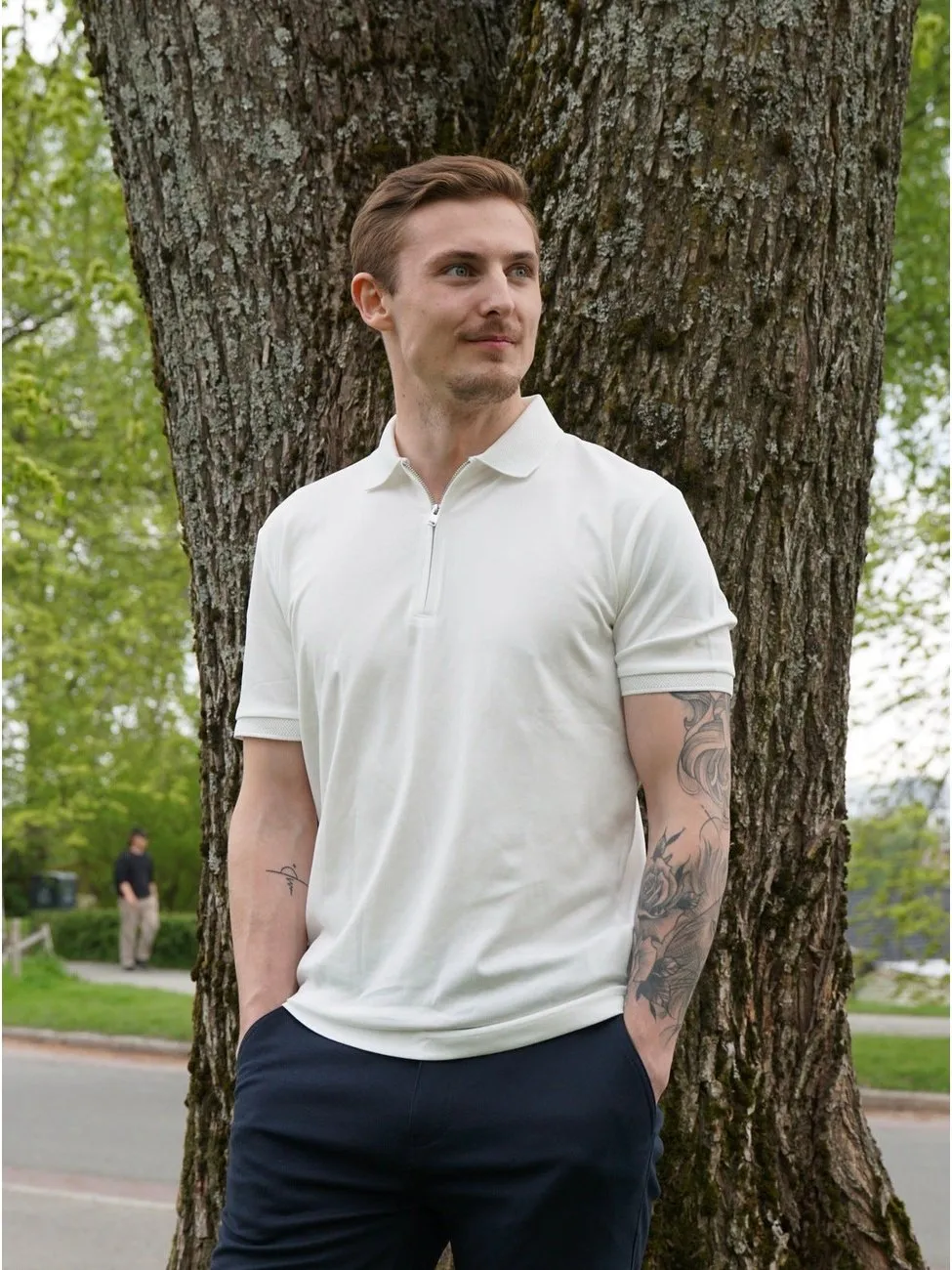 Fave zip polo - cloud dancer sold by Brando product image thumbnail 3