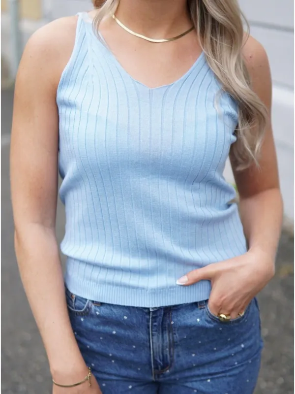 Rosalia knit top - heaven blue sold by Brando