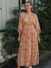 Lilou Dress - Orange Floral Print sold by Brando