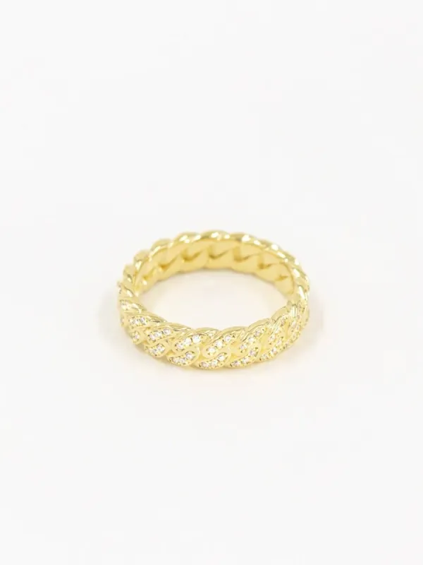 Cuban Diamond Ring - Gold sold by Brando