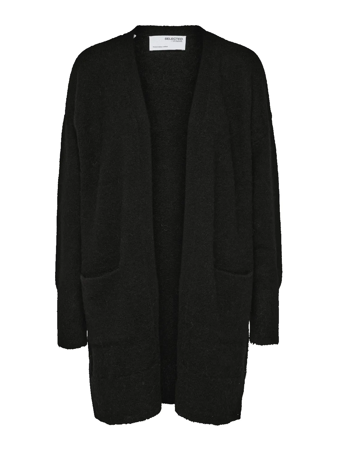 LULU NEW KNIT LONG CARDIGAN - Black sold by Brando