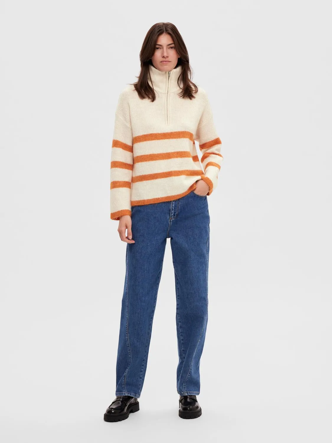 MALINE KNIT HALF ZIP GENSER - Birch sold by Brando product image thumbnail 2