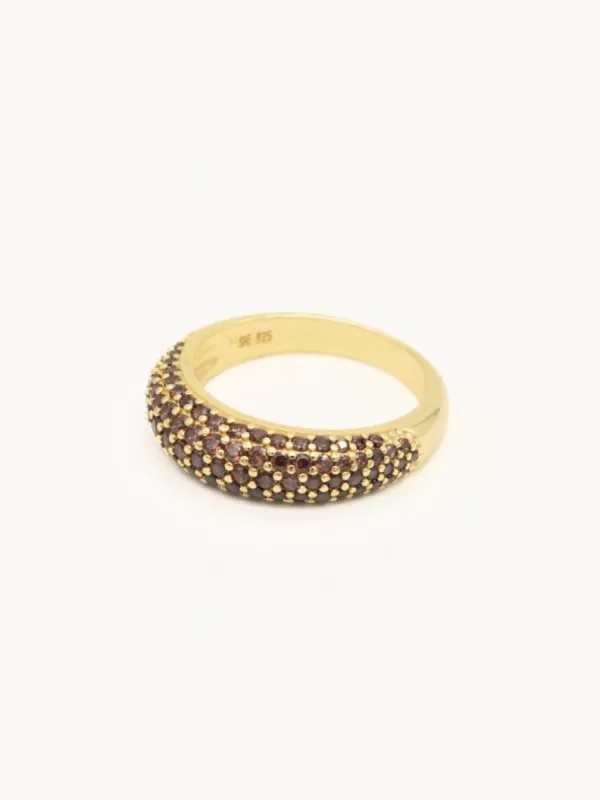 Coffee slim dome ring gold - gold sold by Brando
