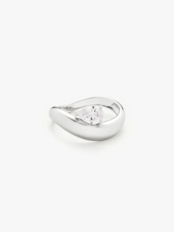Wave Pear Ring 54 - 18 Karat Forgylt Sterling Sølv sold by Brando