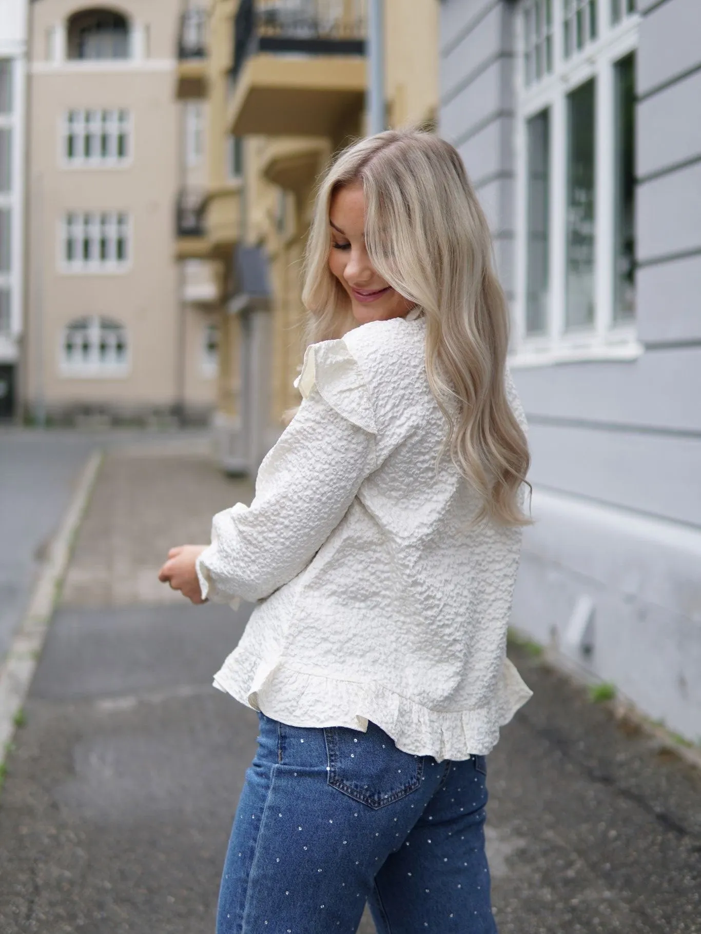Reno ruby ruffle bluse - cream sold by Brando product image thumbnail 5