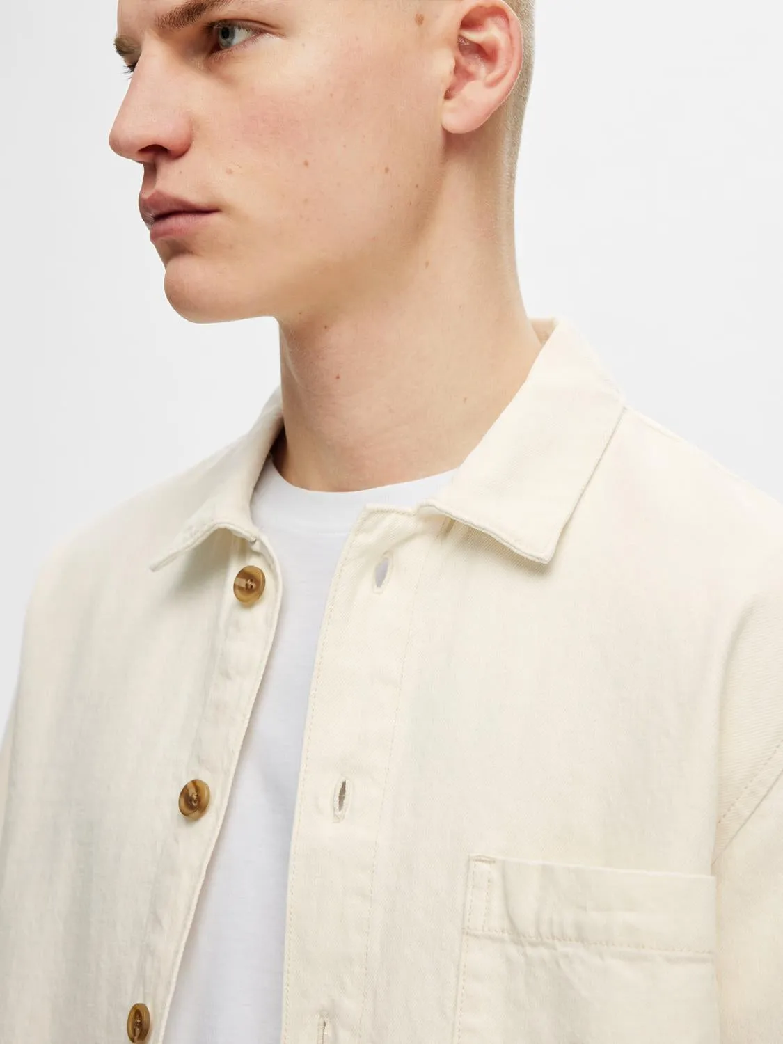 Chris ecru hemp skjorte - ecru sold by Brando product image thumbnail 5