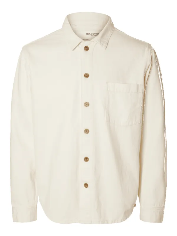 Chris ecru hemp skjorte - ecru made by Selected