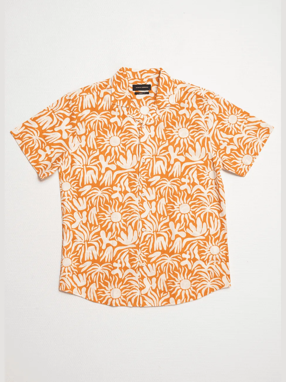 Bowling noam bomull lin skjorte - orange/ecru sold by Brando