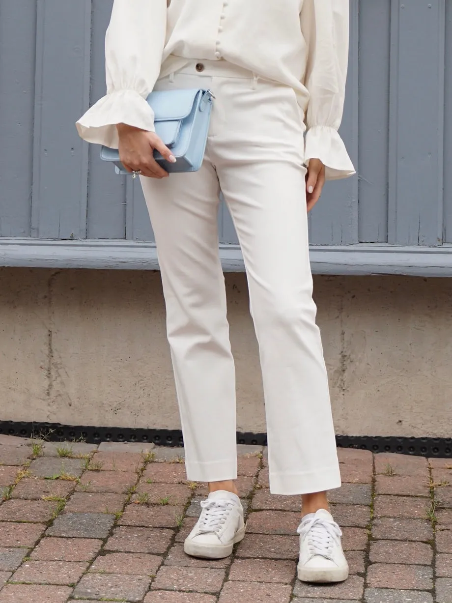 Alice Cropped Flare bukse - Ecru sold by Brando product image thumbnail 2