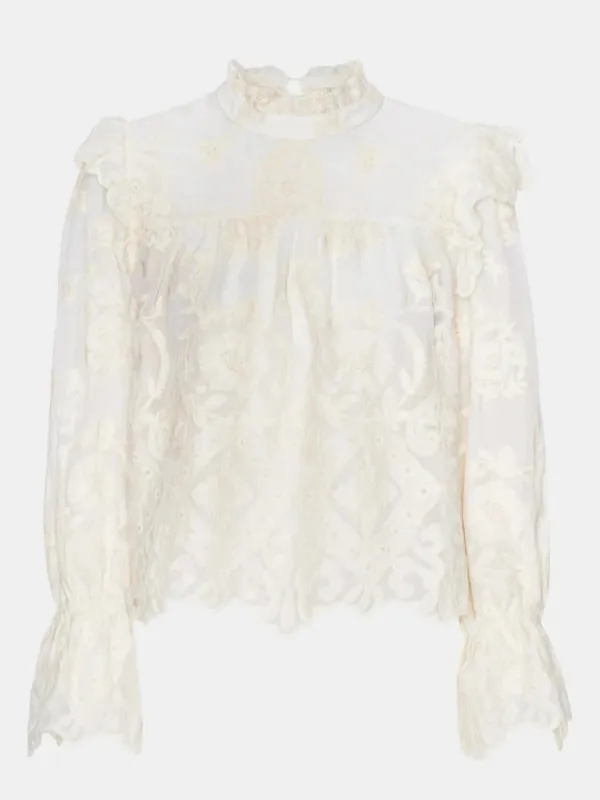 Ellinor Lace skjorte - Vintage White sold by Brando
